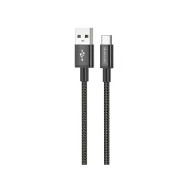   Univerzális USB-C to USB 30cm rövid adat és töltőkábel, telefonhoz, tablethez, power bankhoz, fekete cipőfűző mintás, 0,3m - 3,1A (Jellico — B28)