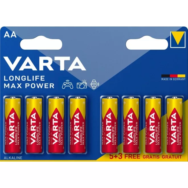 8db Varta Longlife Max Power AA ceruza elem távirányítóhoz (LR06)