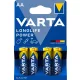 4db Varta Longlife Power AA ceruza elem távirányítóhoz (LR06)
