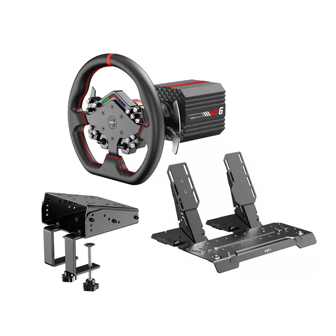 PXN csomag - VD6 WDS PC Szimulátor szett (Direct Drive, VD6 bázis + WDS kormány + PD HM pedál + bilincs, fekete)