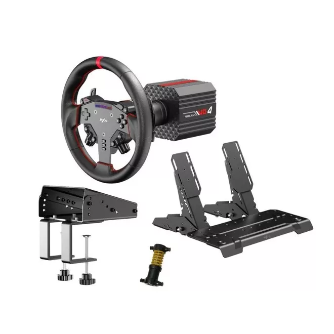 PXN csomag - VD4 PC Szimulátor szett (Direct Drive, VD4 bázis + WAS kormány + PD HM pedál, Z8 bilincs, fekete)