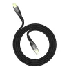 Apple iPhone-hoz USB-C to Lightning PD 30W strapabíró cipőfűző mintás adat és töltőkábel 1m, fekete (JELLICO B20)