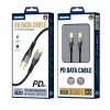 Apple iPhone-hoz USB-C to Lightning PD 30W strapabíró cipőfűző mintás adat és töltőkábel 1m, fekete (JELLICO B20)
