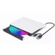 Gembird fehér USB-s Külső Hordozható DVD és CD író és olvasó, Audió zene CD-t is olvas (8xDVD írás, 24xCD írás) | DVD-USB-031-BW