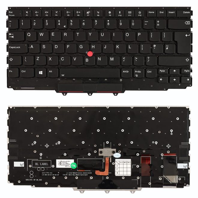 Lenovo ThinkPad X1 Yoga Gen 3 fekete UK angol Laptop billentyűzet