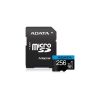 ADATA 256GB UHS-I MicroSDXC kártya + adapter, Class10 A1 V10, Olvasás: 100  MB/s, Írás: 25 MB/s, (AUSDX256GUICL10A1-RA1)