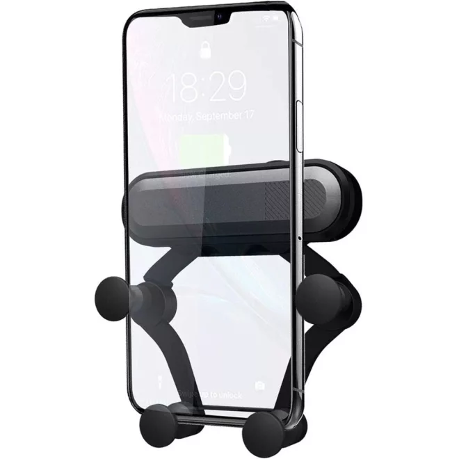 Univerzális Spider Autós telefon tartó szellőző rácsba rögzíthető, gravitációs, 360°-ban forgatható, 4,7-6,5 colig (OMEGA – OUCHAVS)