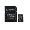 Kingston 256GB microSDXC kártya + adapter, Class10 A1 V30, Olvasás: 100  MB/s, Írás: 85 MB/s, (SDCS2/256GB)