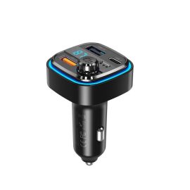   Szivargyújtós FM Transmitter Bluetooth, MP3 lejátszás USB és USB-C bemenettel (C08, BCC08)