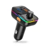 Szivargyújtós FM Transmitter Bluetooth, MP3 lejátszás USB-C és 2x USB bemenettel, TF kártyaolvasóval (C09, BCC09)