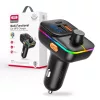Szivargyújtós FM Transmitter Bluetooth, MP3 lejátszás USB-C és 2x USB bemenettel, TF kártyaolvasóval (C09, BCC09)