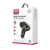 Szivargyújtós FM Transmitter Bluetooth, MP3 lejátszás USB-C és 2x USB bemenettel, TF kártyaolvasóval (C09, BCC09)