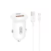 Autós USB-C (30W) és USB (18W) töltő adapter szivargyújtó aljzat + kábel - praktikus és kompakt megoldás telefonok, navigációs eszközök és más készülékek gyors töltésére útközben