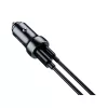 Autós USB-C PD 20W + USB QC3.0 18W töltő adapter szivargyújtó aljzat + Lightning kábel - praktikus és kompakt megoldás telefonok, navigációs eszközök és más készülékek gyors töltésére útközben (Jellico — F4)