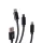 3in1 1,2m Telefon Gyors Töltő Kábel 2A Fekete, USB to USB-C MicroUSB Lightning