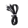 3in1 1,2m Telefon Gyors Töltő Kábel 2A Fekete, USB to USB-C MicroUSB Lightning