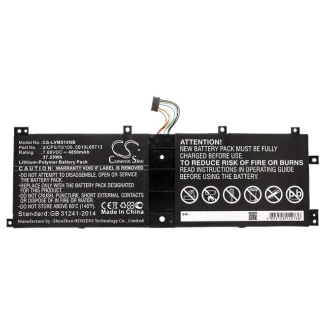 Lenovo IdeaPad MIIX 520-12IKB Laptop akkumulátor, új, gyárival megegyező minőségű helyettesítő, 2 cellás (4850mAh)