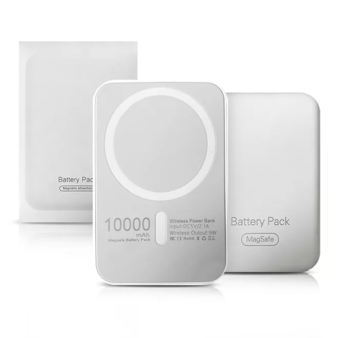 Apple iPhone-hoz Power Bank MagSafe 10.000mAh mágneses indukciós gyors töltővel, USB-C kábellel tölthető fel