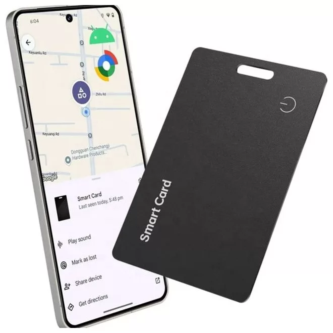 Android-os nyomkövető kártya, ultra vékony 1,8mm, Smart Card Find Hub, Lokátor újratölthető belső akkuval