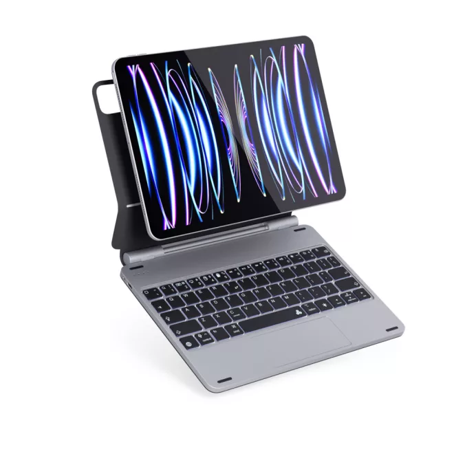 Epico Aluminium Keyboard Case iPad Pro 11" M4/M5 magyar billentyűzetes tok, alumínium házzal, háttérvilágítással, trackpaddel, szürke (90311102100002)
