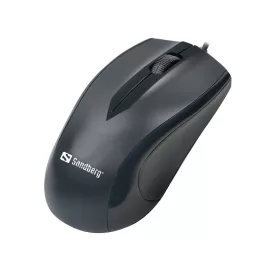   Sandberg vezetékes optikai egér, fekete, plug & play, 1200DPI, 1,5m USB kábellel, 3 gombos (331-00)