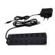 USB elosztó HUB 7db USB 3.0 porttal, tápegységgel, mindegyik USB külön kapcsolóval