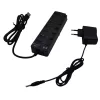 USB elosztó HUB 7db USB 3.0 porttal, tápegységgel, mindegyik USB külön kapcsolóval