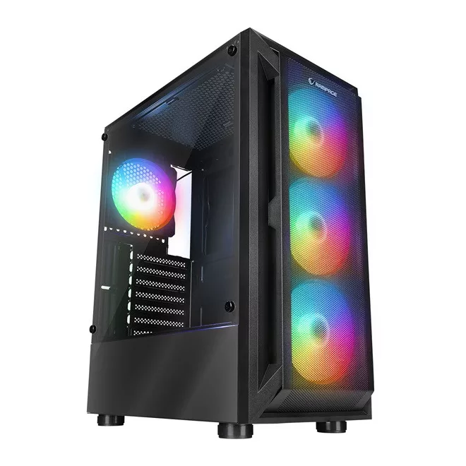 Rampage Számítógépház - SHIVA  (fekete; ablakos; ATX, alsó táp, 4x120mm LED)