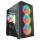 Rampage Számítógépház - VEGA V2 (fekete; üveg; mATX; alsó táp; 4x120mm RGB, 1xUSB3.0 + 2xUSB2.0)
