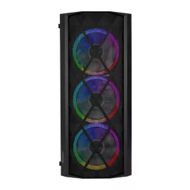   Everest Számítógépház -  BUMPY (fekete; plexi; ATX; alsó táp; 1x120mm LED; 1xUSB3.0 + 2xUSB2.0, I/O; porszűrő)