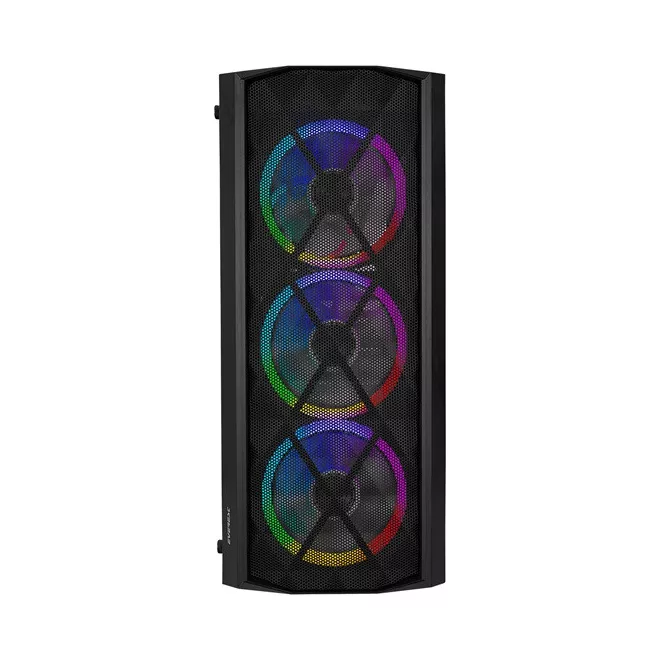 Everest Számítógépház -  BUMPY (fekete; plexi; ATX; alsó táp; 1x120mm LED; 1xUSB3.0 + 2xUSB2.0, I/O; porszűrő)