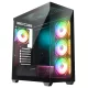Rampage Számítógépház - HYDRA V4 (fekete; üveg; ATX; alsó táp; 4x120mm RGB, 1xUSB3.0 + 2xUSB2.0)