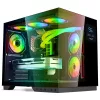 Spirit of Gamer Számítógépház - VIPER CRX Black (fekete, ablakos, 6x12cm ventilátor, alsó táp,  ATX, 1x USB-C, 2x USB-A)