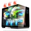 Spirit of Gamer Számítógépház - VIPER CRX Black (fekete, ablakos, 6x12cm ventilátor, alsó táp,  ATX, 1x USB-C, 2x USB-A)