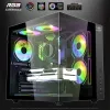 Spirit of Gamer Számítógépház - BANDIT GT (fekete, ablakos, 3x12cm ventilátor, alsó táp,  ATX, 1x USB-C, 3x USB-A)