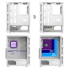 Spirit of Gamer Számítógépház - REBEL XT White (fekete, ablakos, 4x12cm ventilátor, alsó táp,  ATX, 1xUSB3.0, 2xUSB2.0)
