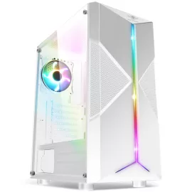   Spirit of Gamer Számítógépház - CLONE 3 White (fekete, ablakos, 2x12cm ventilátor, alsó táp,  ATX, 1xUSB3.0, 2xUSB2.0)