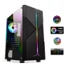 Spirit of Gamer Számítógépház - CLONE 3 Black (fekete, ablakos, 2x12cm ventilátor, alsó táp,  ATX, 1xUSB3.0, 2xUSB2.0)