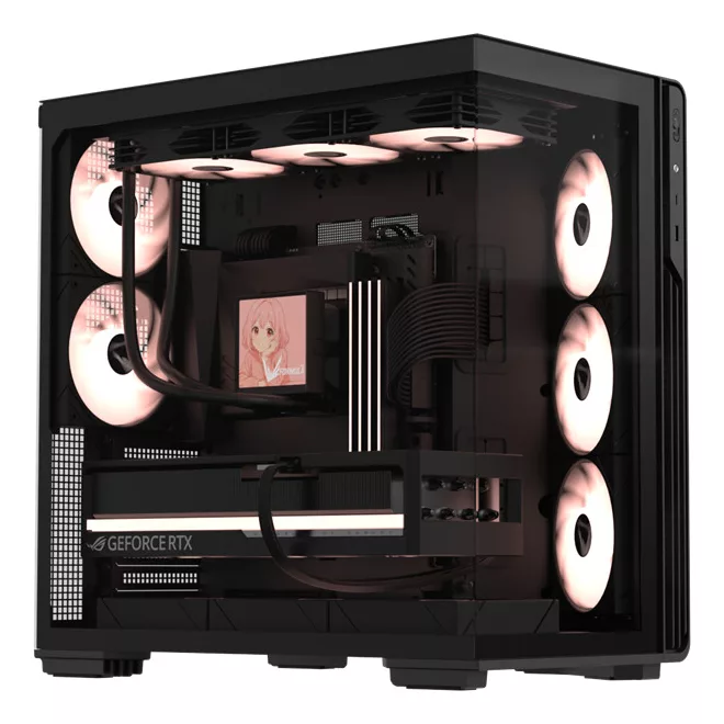 Formula Számítógépház - Crystal Z7 PA Black (fekete, ablakos, 5x12cm venti, EATX, 1xUSB3.0, 1xType-C)