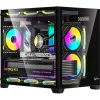 Formula Számítógépház - Crystal Z5 Black (fekete, ablakos, 1x12cm venti, mATX , 1xUSB3.0, 1xUSB2.0, 1xType-C)