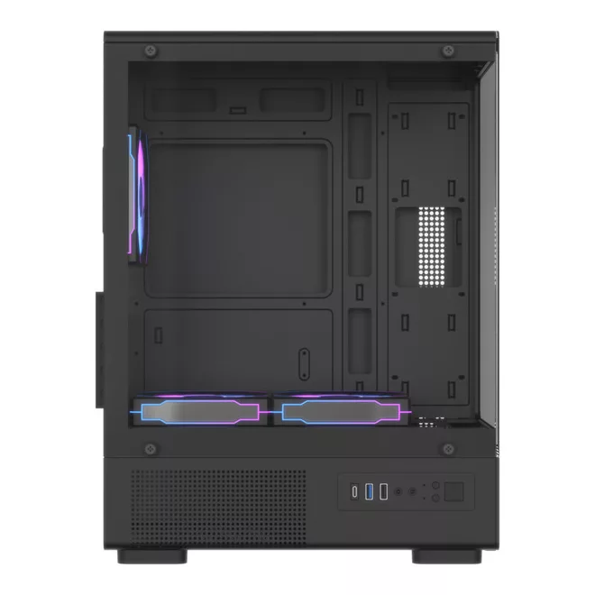 Formula Számítógépház - Crystal Z1CM V2 Black (fekete, ablakos, mATX, 1xUSB2.0, 1xUSB3.0, 1xType-C)