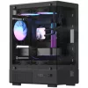 Formula Számítógépház - Crystal Z1CM Plus Black AR V2 (fekete, ablakos, mATX,3x12 cm venti,1xUSB2.0, 1xUSB3.0, 1xType-C)