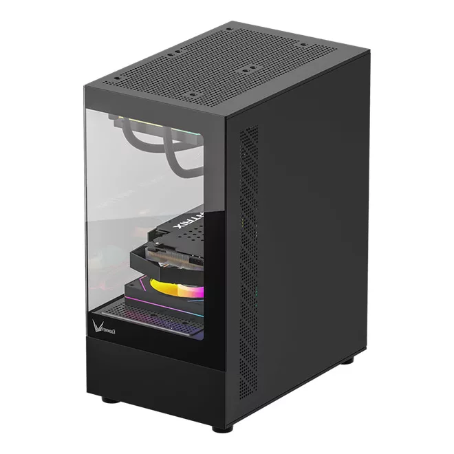 Formula Számítógépház - Crystal Z1CM Black (fekete, ablakos, mATX, 1xUSB3.0, 1xType-C)