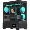 Formula Számítógépház - Crystal E1 FLOE Black (fekete, ablakos, ATX, 2xUSB3.0, 1xType-C)