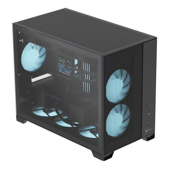 Formula Számítógépház - Air Mesh G6 Black (fekete, ablakos, mATX, 1xUSB3.0, 1xType-C)