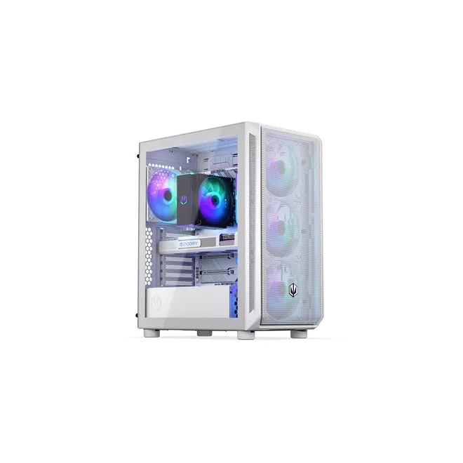 Endorfy Számítógépház - Arx 500 White ARGB (ATX/micro ATX/ITX, 1xUSB-C, 2xUSB3.0, 4x14cm LED ventilátor, ablakos, fehér)