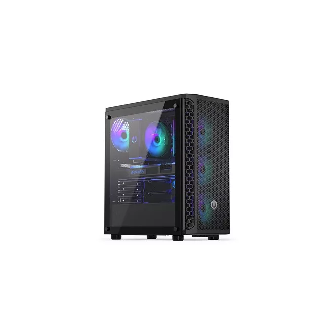 Endorfy Számítógépház - Signum 300 ARGB (ATX /micro ATX/ITX, 2xUSB3.0, 4x12cm LED ventilátor, ablakos, fekete)