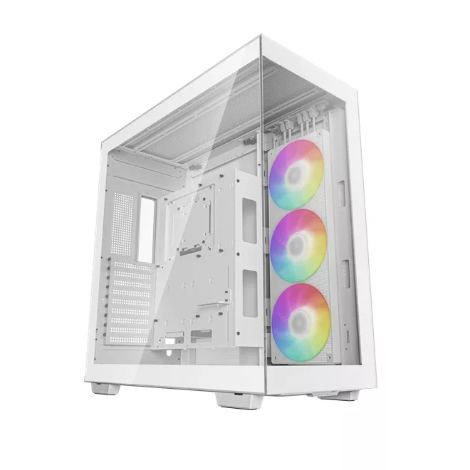 DeepCool Számítógépház - CH780 WH (fehér, ablakos, 3x140mm A-RGB ventilllátor, E-ATX, 4xUSB3.0)
