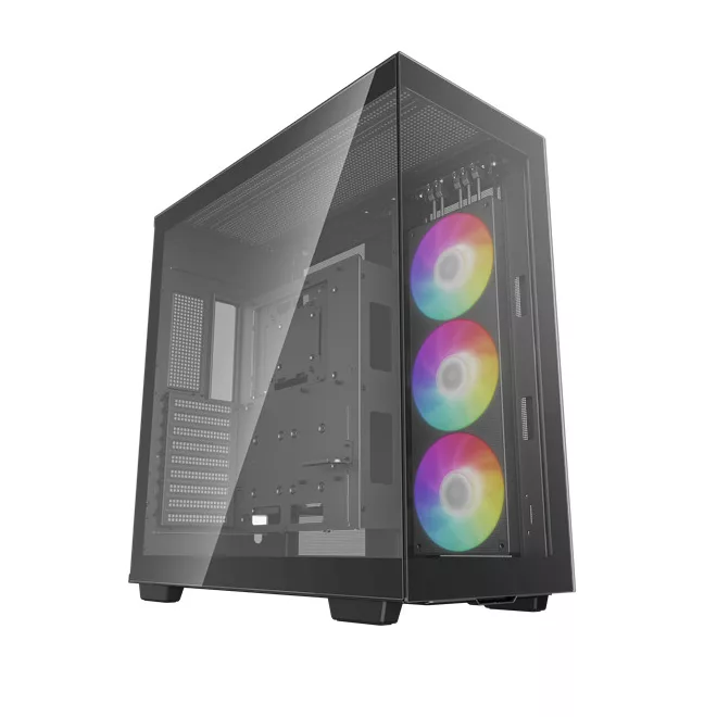 DeepCool Számítógépház - CH780 (fekete, ablakos, 3x140mm A-RGB ventilllátor, E-ATX, 4xUSB3.0)