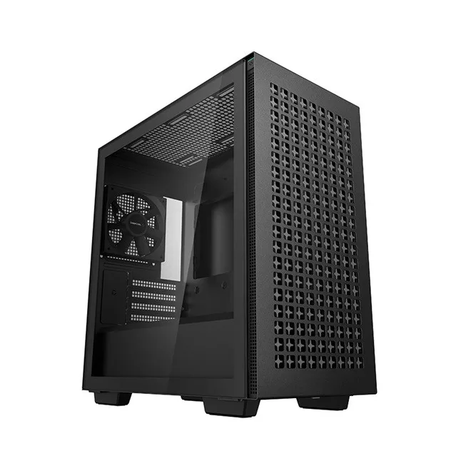 DeepCool Számítógépház - CH370 (fekete, ablakos, 1x12cm ventilátor, Mini-ITX / Micro-ATX, 2xUSB3.0)